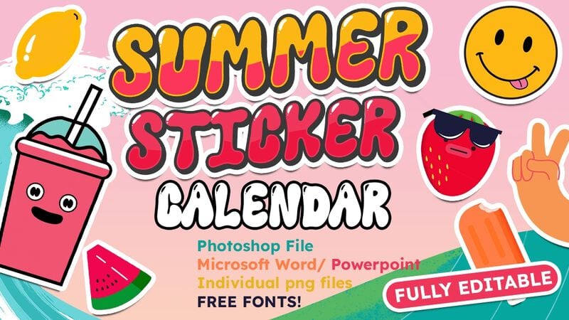 Summer Sticker Calendar